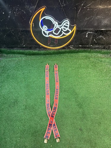 Vintage 90S Buffalo Bills Pants Suspenders NFL Football Red White Blue - Picture 1 of 6