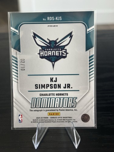 2024-25 Donruss Optic - 🔥KJ Simpson Jr.🔥 Dominators Gold Auto /10 RC Hornets - Bild 2 von 2