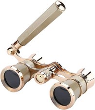 Opera Glasses Binoculars 3 X 25 Compact and Lightweight with Built-in Gold