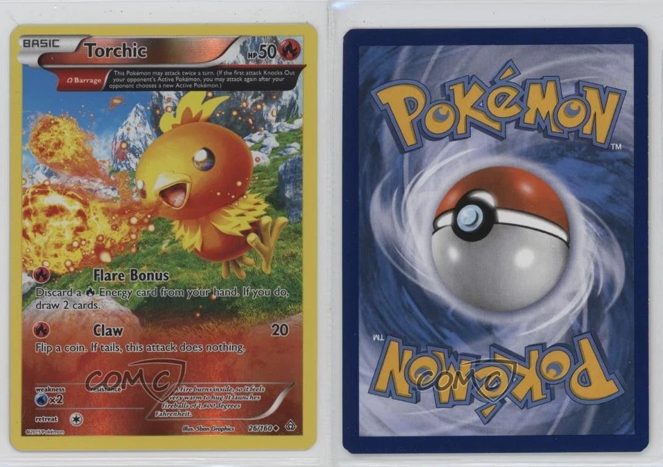 Torchic Russian Reverse Foil Pokémon XY Primal Clash #26 - Image 3 of 3