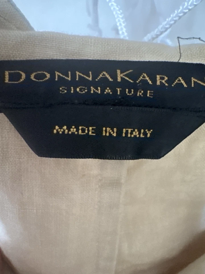 Sudadera con Capucha de Lino Donna Karan de Lujo Hecha en Italia - Chaqueta de Jardín Zen Vintage Talla 4 Foto 2 de 4