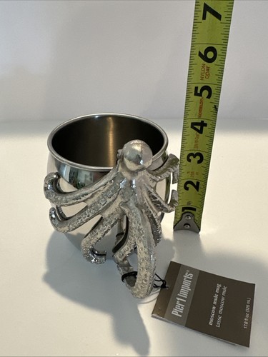 Pier 1 Imports Octopus Moscow Mule Mug Metal Cup Nautical Stainless Steel - Picture 6 of 7
