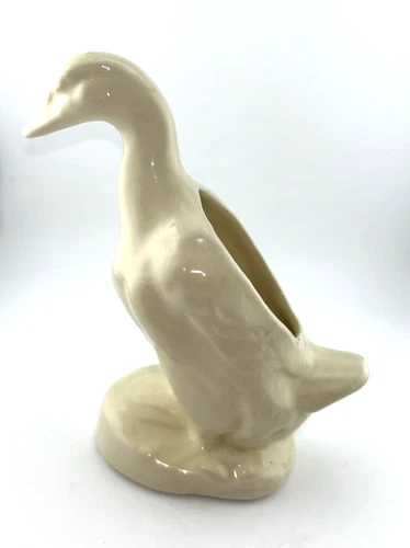 Vintage Duck Planter Shawnee Pottery Ceramic  Porcelain Duck Pot USA 7.5"