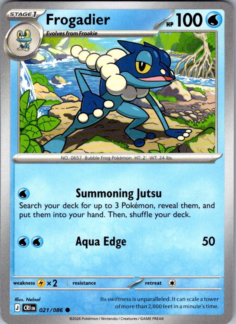 Frogadier Chaos Rising 021/086 Common Pokemon Near Mint