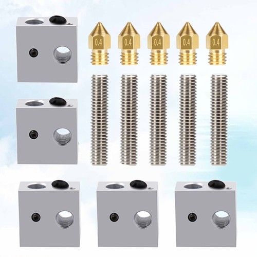 5 Pcs 3d Printer Nozzles 0.4 3d Printer Replacement Parts Heatbreak Throat - Afbeelding 10 van 11