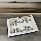 Williams Sonoma Home Autumn Vine Napkin Rings Set of 4 Silver Spots Read OB