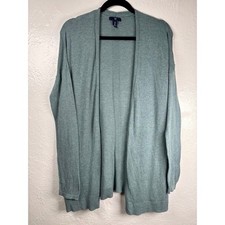 Gap Women Cardigan Sweater Blue Green Lightweight Open Front Sz M Academia Cabin