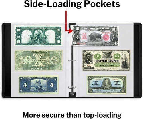 Binder Currency Sleeves for Collectors 25 Pack Acid Free 3-Pocket Clear Plastic  - Picture 2 of 11