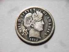 1912-D F+ Silver Barber Dime,  Nice *Better Grade* Coin for any collection