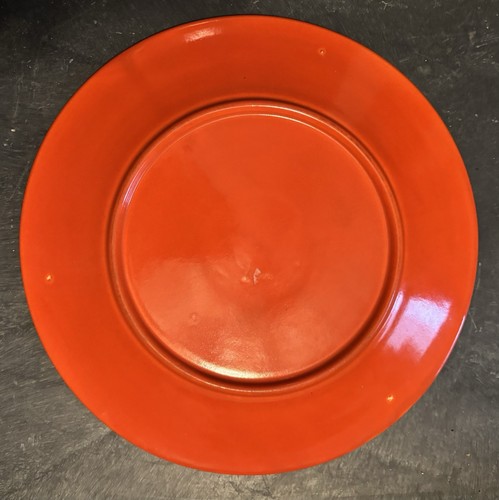 Vintage Pre-1943 Radioactive Red Noname 25 cm or 9 7/8 inches Thick Orange Glaze