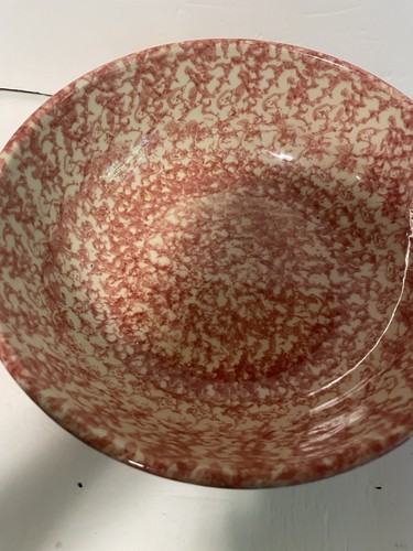 Gerald E. Henn Pink/Red Spongeware Large Serving Bowl - Picture 3 of 4
