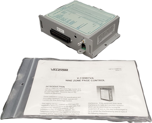 Valcom V-1109RTVA 9-Zone Page Control Intercom - Picture 12 of 13