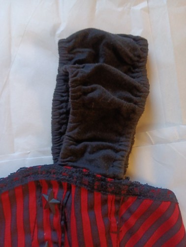 Vintage Tripp Nyc Corset Bustier Top M Red Black Striped Steampunk Goth Coquette - Picture 14 of 24