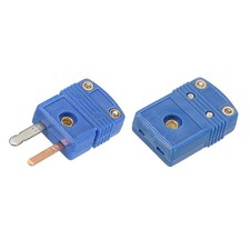 T Type Thermocouple Wire Connectors Male Female Plug Adapter 220°C Blue 1 Set