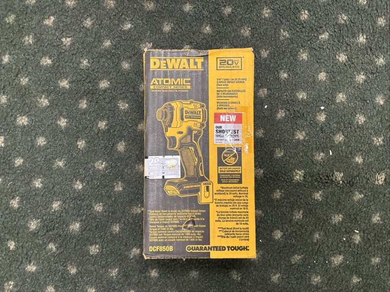 DEWALT DCF850B Atomic 20V Max 1/4" Brushless 3-Speed Impact Driver - NEW