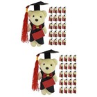  2 Pack Graduation Bear Toy Mini Stuffed Animal Small for Bouquet Plush