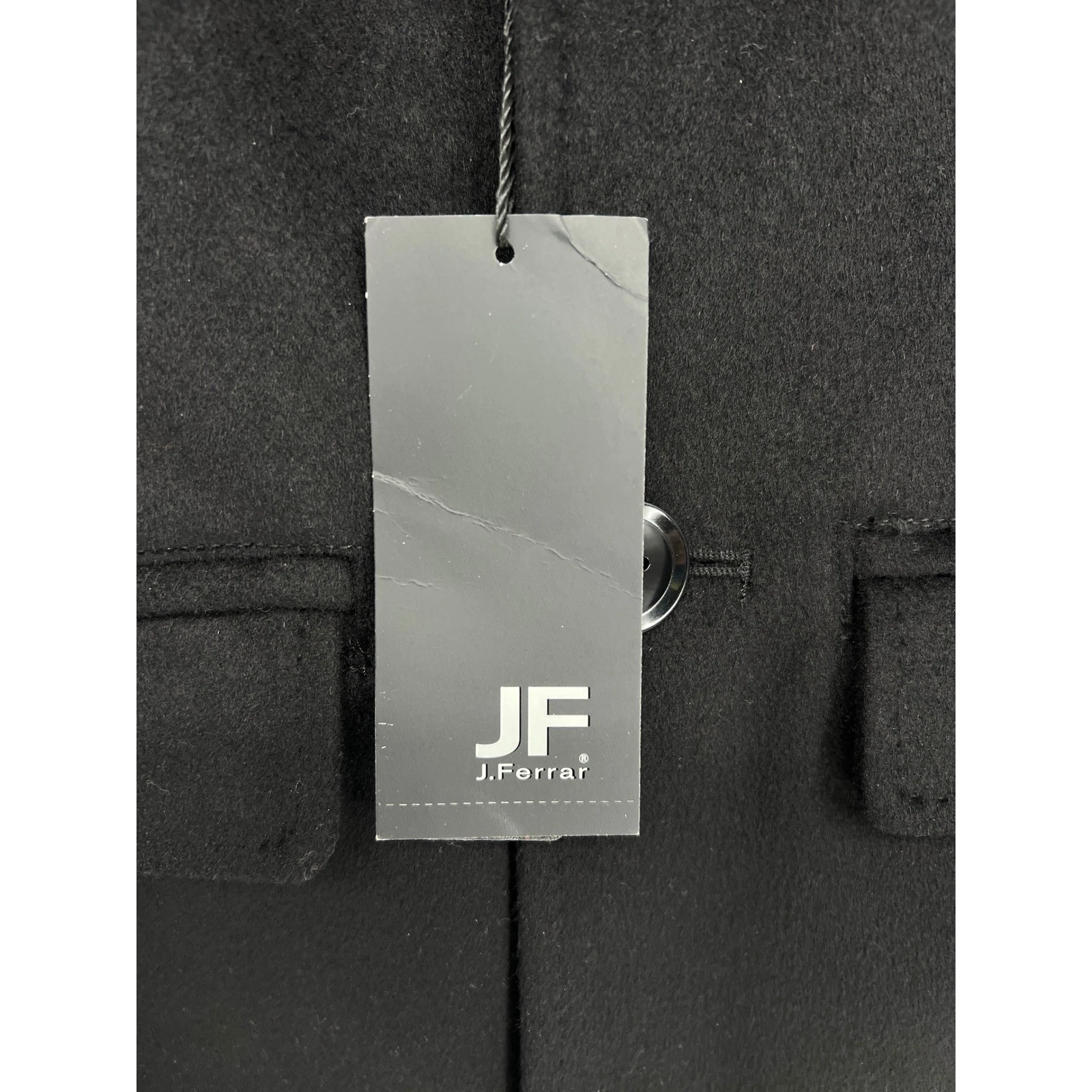 J. Ferrar Wool Blend Overcoat Mens Small Black NWT Tailored Long Jacket Lined - product detail image 5