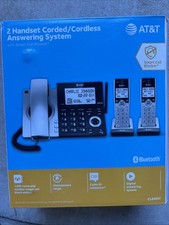 AT T CL84207 2 Handset CordedCordless Phone AnsweringSystem. Smart Call Blocker
