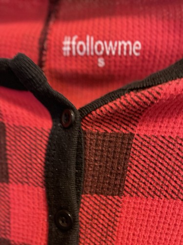 Pajamas One Piece   Buffalo Plaid Red Women’s Sm Christmas Thermal PJs - Picture 3 of 3