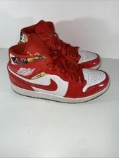 Nike Air Jordan 1 Mid SE Barcelona Sweater (DC7294-600) Men's Size 9 Chile Red