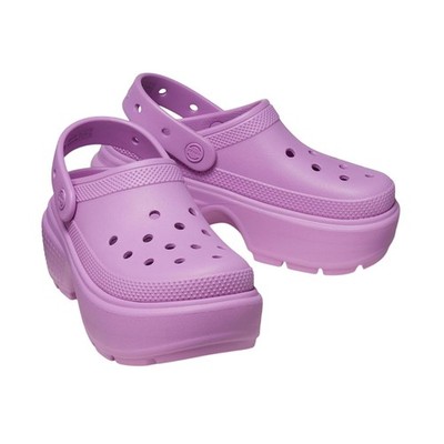 Crocs Womens Platform Chunky Stomp Clogs Size 6 Bubble Pink NWT