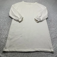 Free Assembly Sweater Dress White Long Sleeve Crew Neck Womens Size Medium M