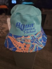 SwimSchool Sunshade Bucket Hat with Sun Shield for Infants, Blue