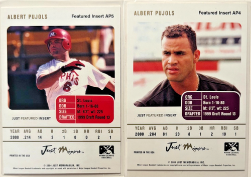 (2x) Albert Pujols 2004 Memphis Redbirds & Potomac Cannons lote de novato (RC) #10 - Imagen 2 de 2