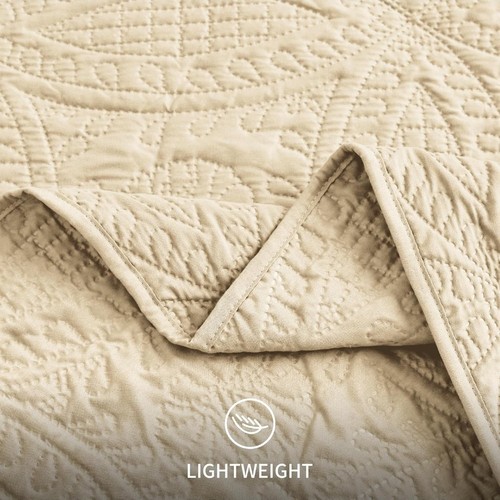 Love's cabin Twin Quilt Bedding Set (68"x86"), Beige 2 Pieces (1 Quilt 1 Pillow) - Picture 5 of 5
