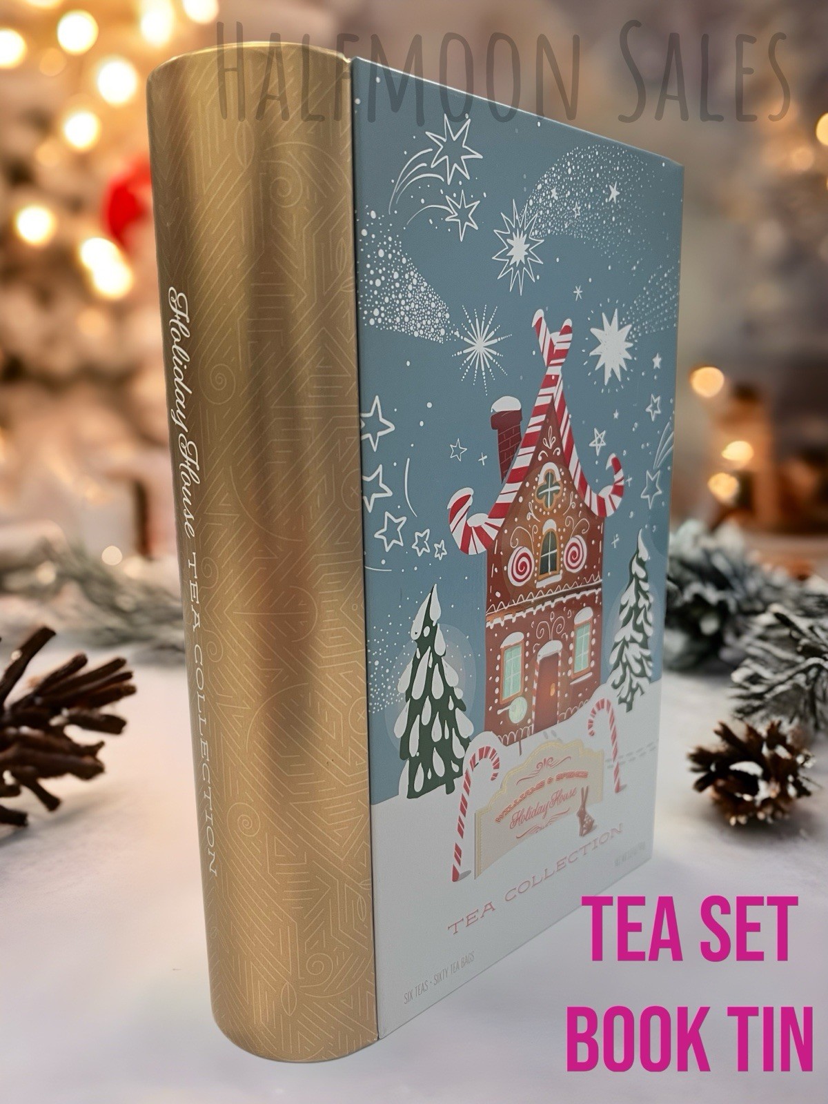 Book Tin | 6 Christmas Tea Flavors | 60 Bags Collectible Gift