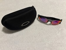 Occhiali da sole Oakley Flak Jacket nero opaco - rosso iridio positivo - quasi come nuovi