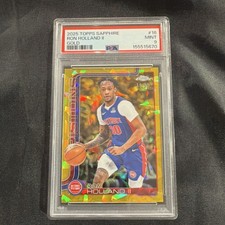 2025 Topps Chrome Sapphire Gold Ron Holland II /50 PSA 9 Detroit Pistons - POP 2