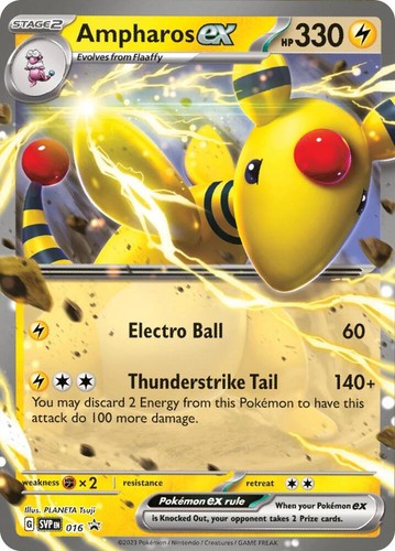 AMPHAROS EX SVP016 SCARLET & VIOLET POKEMON (PROMO ULTRA RARE, NM)