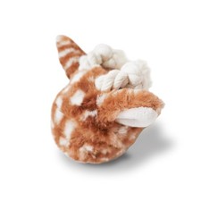 FAWN POP DOG TOY PREMIUM REMOVABLE DEER SPIKEY BALL w/ ROPES HIDE TREAT