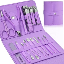 Manicure Set Professional Nail Clippers Pedicure Kit, 16 pcs Stainless Steel ...