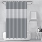 ECO Shower Curtain 180x180cm, Spliced Grey PEVA Waterproof Heavy Duty With 3 Mag