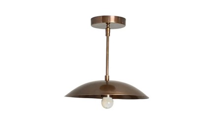 Mid Century Brass Mini Flush Mount Ceiling Light Modern Dome Pendant