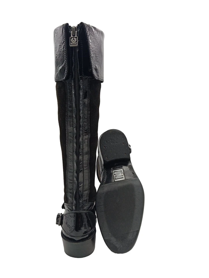 BELSTAFF Bottes à tige large Dames Botte haute T EU 37 noir style décontracté - Photo 2/4