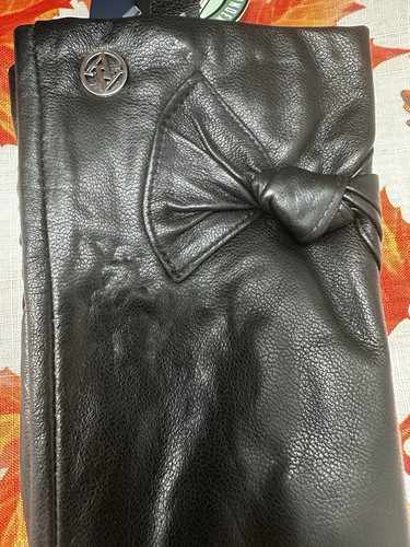 ADRIENNE VITTADINI S/M LEDERHANDSCHUHE -GEFÜTTERT - SCHWARZ 🧤NEU - Bild 2 von 9