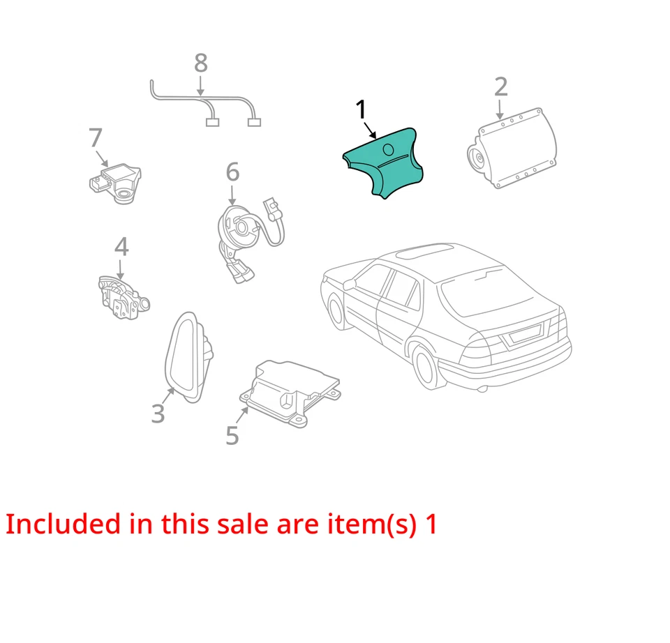 Air Bag Driver Wheel With Radio Control Fits 01 SAAB 9-5 2996308 Foto 4 de 4