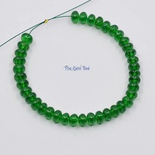 5mm Emerald Green Gem Tsavorite Green Garnet Large Smooth Rondelle Beads 5 inch