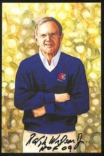 Ralph Wilson Jr. Signed/Inscr GLAC Goal Line Art Postcard Gold Seal 62/100 PSA