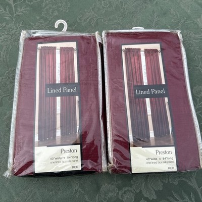 Preston Red Lined Curtain Panels Standard 84 x40  Polyester 2008