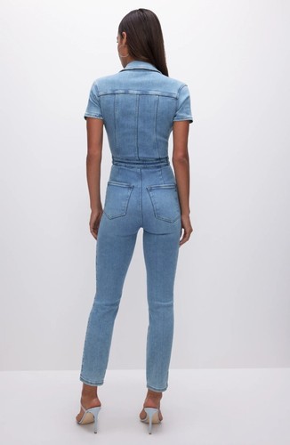 NUEVO CON ETIQUETAS Buen Mono Americano Ajuste para el Éxito Manga Corta Denim Pantalón S - Imagen 5 de 8