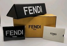 FENDI Roma Eyeglass Case w/ Cloth  Box White Logo - NEW