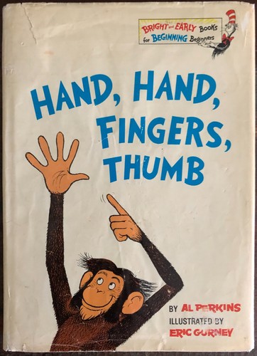 Beginner Books Hand Hand Fingers Thumb Perkins 1st edition first print RARE