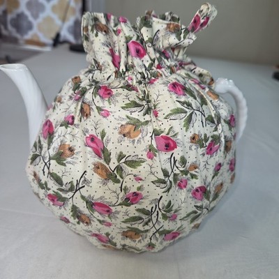 Vintage Floral Tea Cozy With Pink And Peach Roses. (Teapot NOT Included)