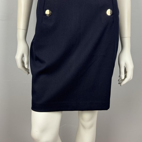 Portmans Size 10 Straight Pencil Skirt Black Gold Buttons Lined Work Career - Bild 3 von 14