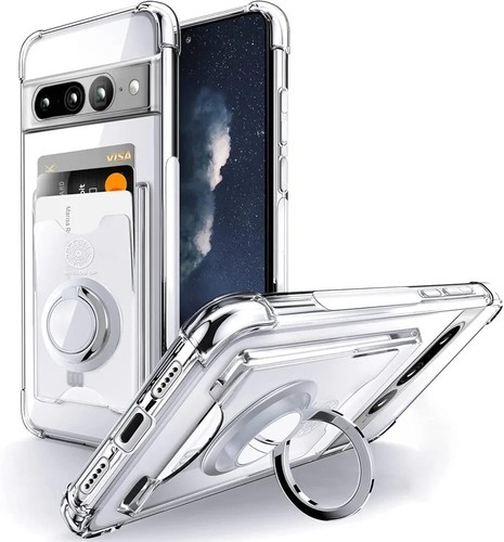 SHIELD UP Google Pixel 7 Pro Odporne na wstrząsy przezroczyste etui TPU | Etui na karty | Stojak na nogi - Zdjęcie 10 z 14