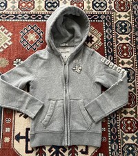 Abercrombie Fitch Kids Hoodie Full Zip Sherpa Lined Gray Medium
